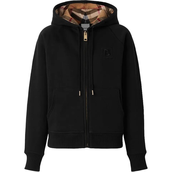 AUTHENTIC BURBERRY Women's Letter Graphic Cotton Blend Zip Hoodie - Picture 1 of 3